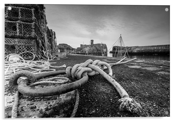 Fishing Harbour Dunbar Acrylic by Keith Thorburn EFIAP/b