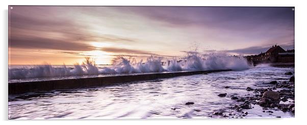 Wave Breaker at Dunbar Acrylic by Keith Thorburn EFIAP/b