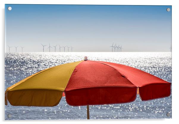 Clacton Seaside in March Sunshine Acrylic by matthew  mallett