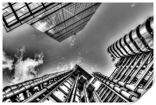 Lloyds Of London and Leadenhall Building Print by David Pyatt