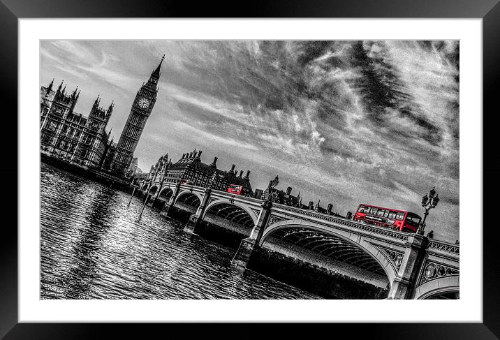 Three Red London Buses Framed Mounted Print by Scott Anderson