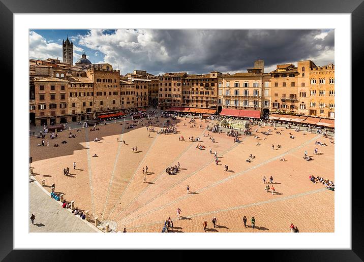 Piazza Del Campo - Siena Framed Mounted Print by Andy McGarry