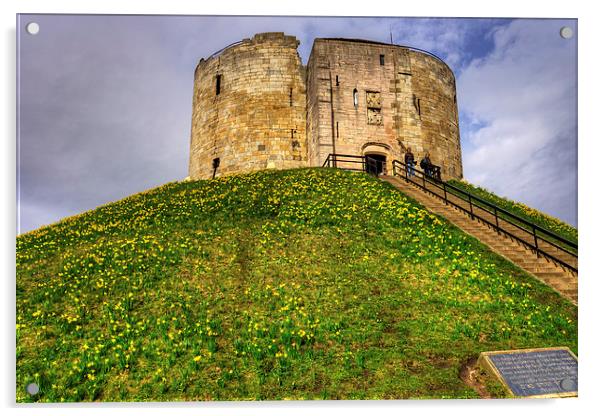 Cliffords Tower Acrylic by Tom Gomez