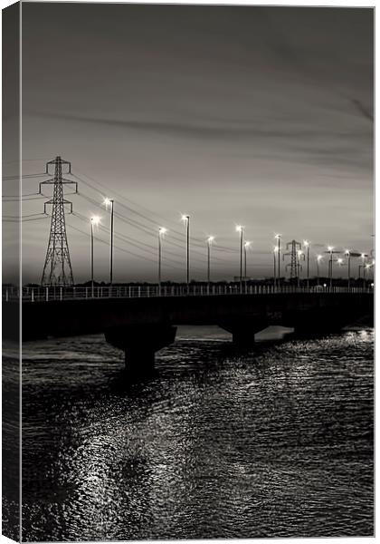 The Bridge at Night. Canvas Print by Becky Dix