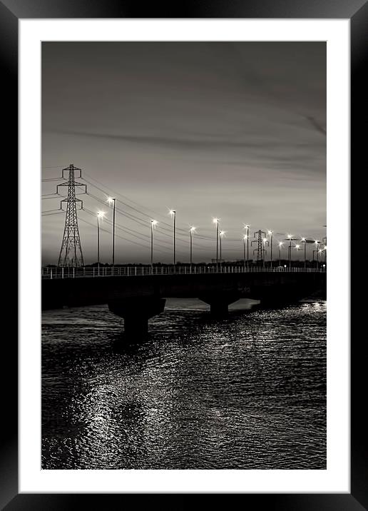 The Bridge at Night. Framed Mounted Print by Becky Dix