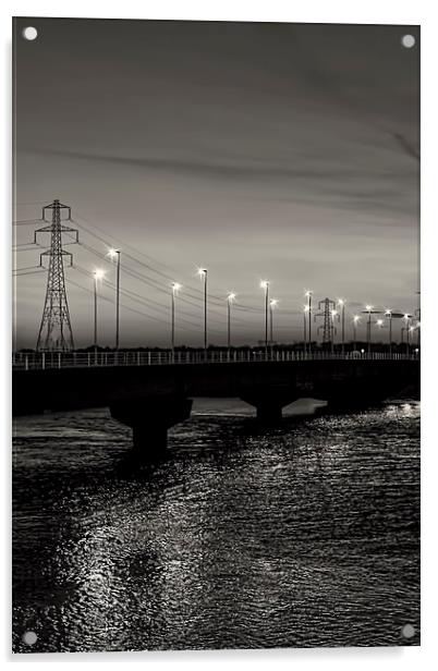 The Bridge at Night. Acrylic by Becky Dix
