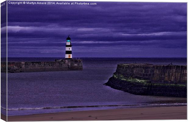 Seaham Lighthouse Canvas Print by Martyn Arnold