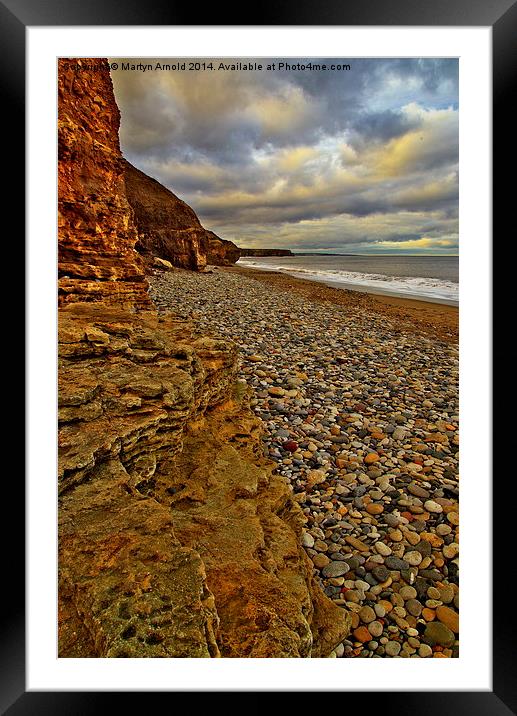 Rocks and Ciffs on Seashore Framed Mounted Print by Martyn Arnold
