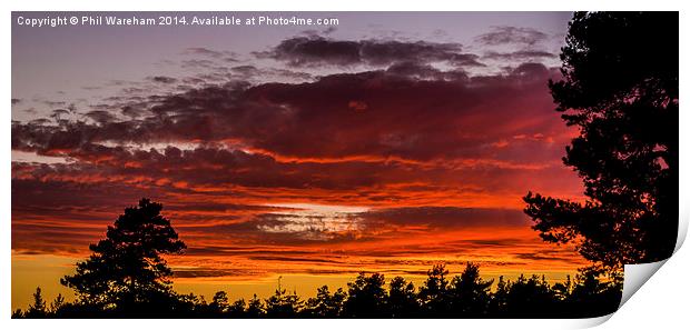 Sunset from Deerleap Print by Phil Wareham