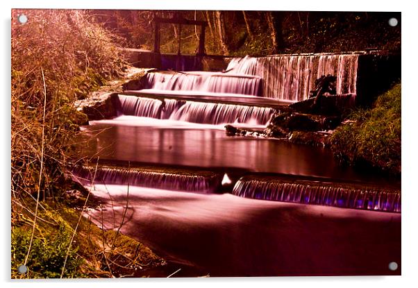 dartington mill stream Acrylic by keith sutton