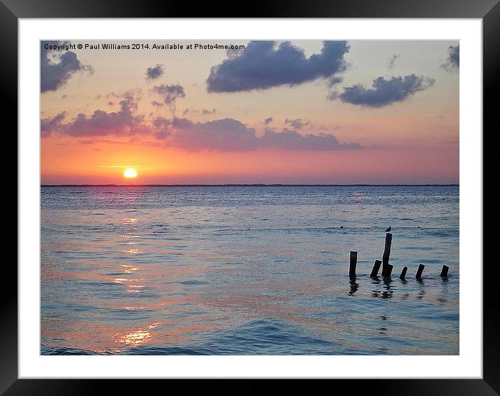 Sunrise at Puerto Morelos Framed Mounted Print by Paul Williams