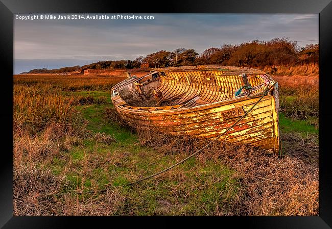 Emba Abandoned Boat Framed Print by Mike Janik