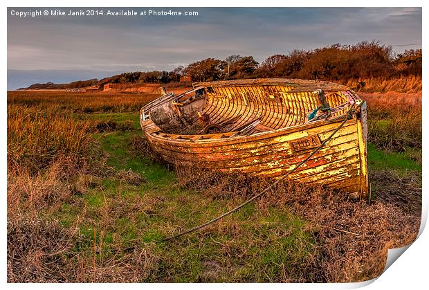 Emba Abandoned Boat Print by Mike Janik
