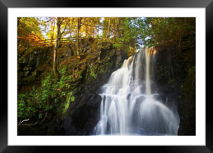 Scottish Waterfall in Autumn Framed Mounted Print by Edward Dyer