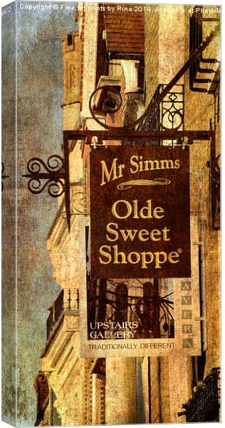 Olde Sweet Shoppe Canvas Print by Fine art by Rina