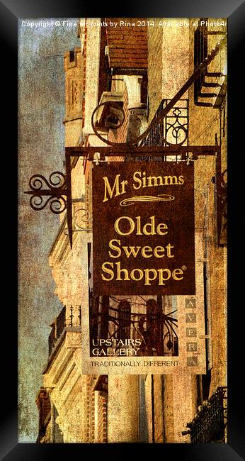 Olde Sweet Shoppe Framed Print by Fine art by Rina