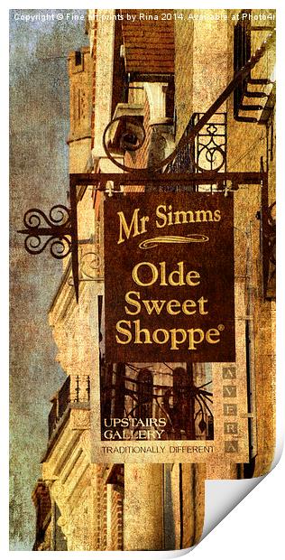 Olde Sweet Shoppe Print by Fine art by Rina
