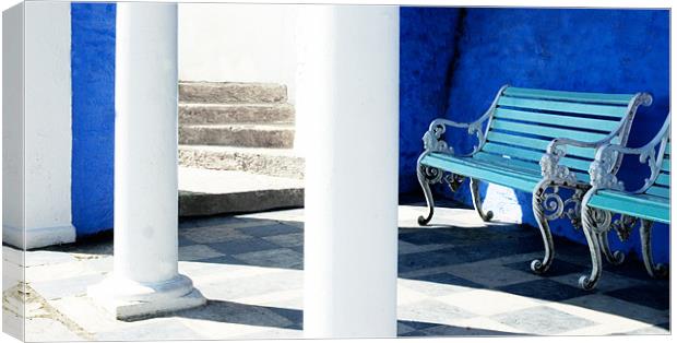 turquoise chairs Canvas Print by Jenny Purdy