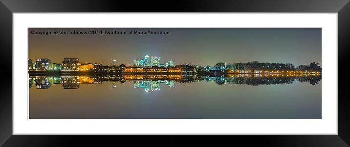 Canary Wharf Framed Mounted Print by Phil Robinson