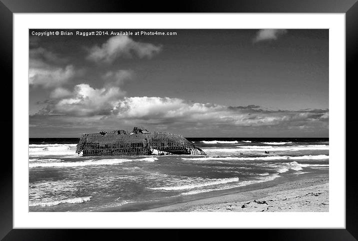 Ghost of Santa Maria BW Framed Mounted Print by Brian  Raggatt