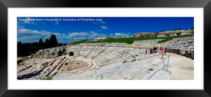 Greek Roman Amphitheatre Panorama Framed Mounted Print by Gwion Healy