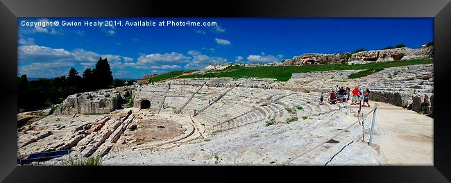 Greek Roman Amphitheatre Panorama Framed Print by Gwion Healy