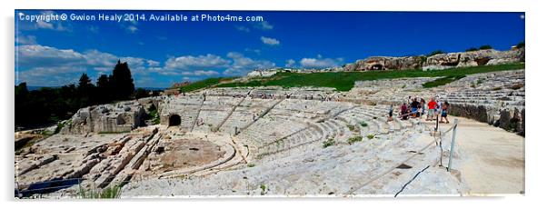 Greek Roman Amphitheatre Panorama Acrylic by Gwion Healy