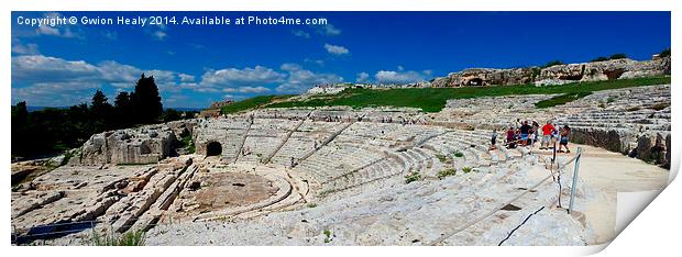 Greek Roman Amphitheatre Panorama Print by Gwion Healy