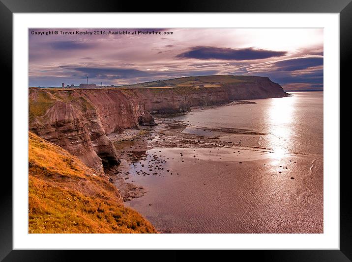 Sunset on the Yorks Coast Framed Mounted Print by Trevor Kersley RIP