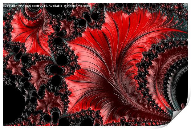 Red on Black Macro - A Fractal Abstract Print by Ann Garrett