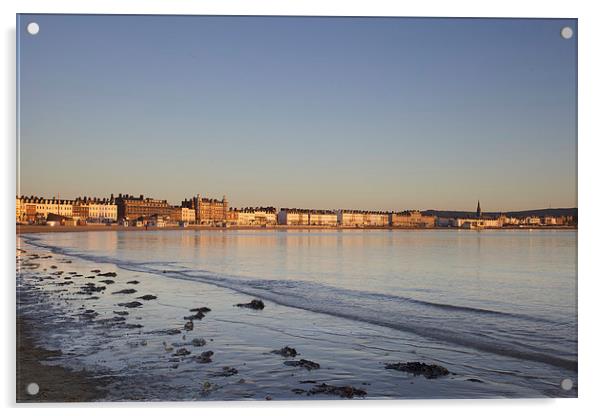 Sunrise over Weymouth in March Acrylic by Paul Brewer