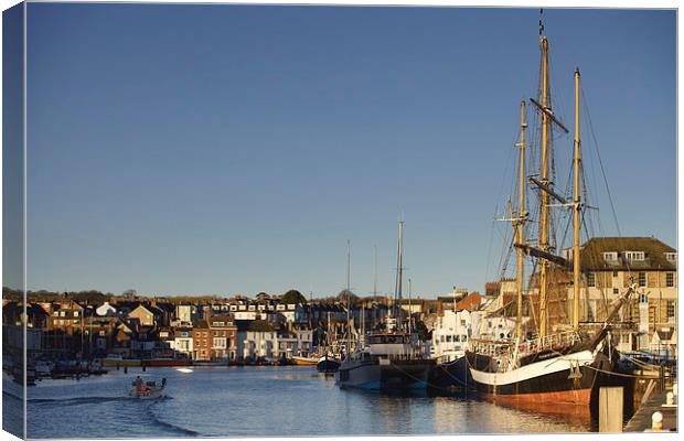 Pelican of London in Weymouth Harbour Canvas Print by Paul Brewer