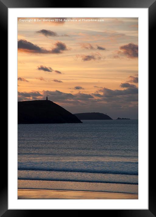 Evening Skies Over Polzeath Framed Mounted Print by Bel Menpes