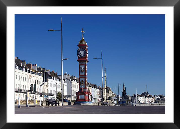 Weymouth Clock at Sunrise Framed Mounted Print by Paul Brewer