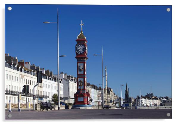 Weymouth Clock at Sunrise Acrylic by Paul Brewer