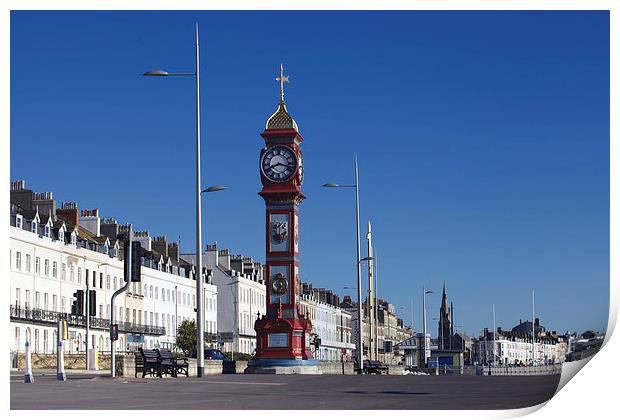 Weymouth Clock at Sunrise Print by Paul Brewer