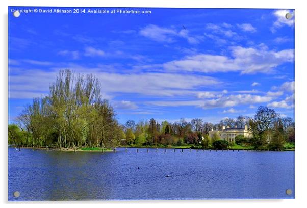 Regents Park Lake Acrylic by David Atkinson