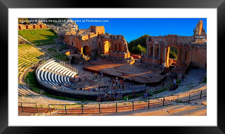 Greek Roman Amphitheatre Taormina Framed Mounted Print by Gwion Healy