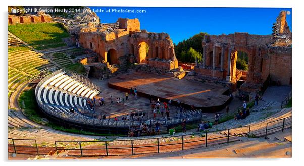 Greek Roman Amphitheatre Taormina Acrylic by Gwion Healy