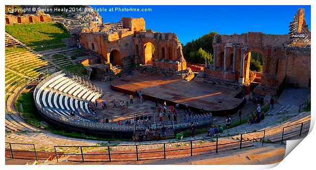 Greek Roman Amphitheatre Taormina Print by Gwion Healy