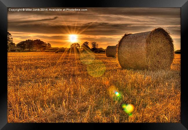 Straw Bales Framed Print by Mike Janik