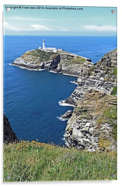 South Stack Island & lighthouse, Anglesey Acrylic by Frank Irwin