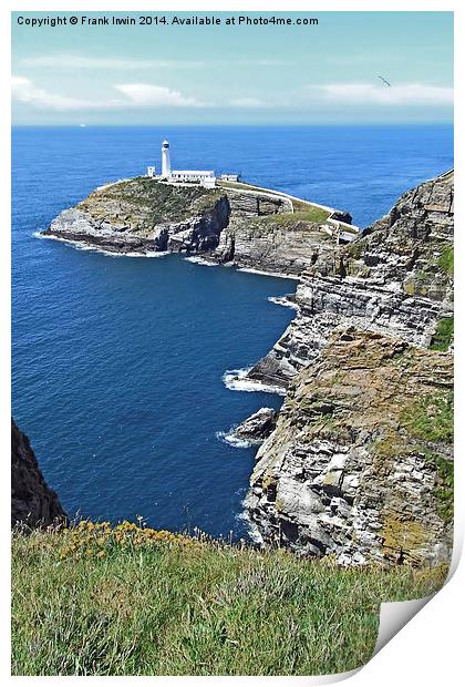 South Stack Island & lighthouse, Anglesey Print by Frank Irwin
