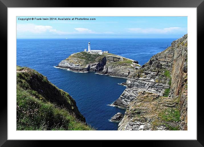 South Stack Island & lighthouse, Anglesey Framed Mounted Print by Frank Irwin