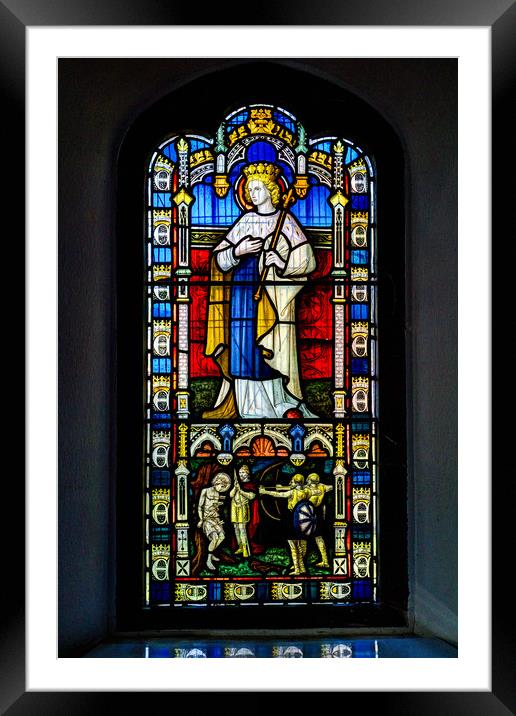 Stained glass window Framed Mounted Print by David Pyatt