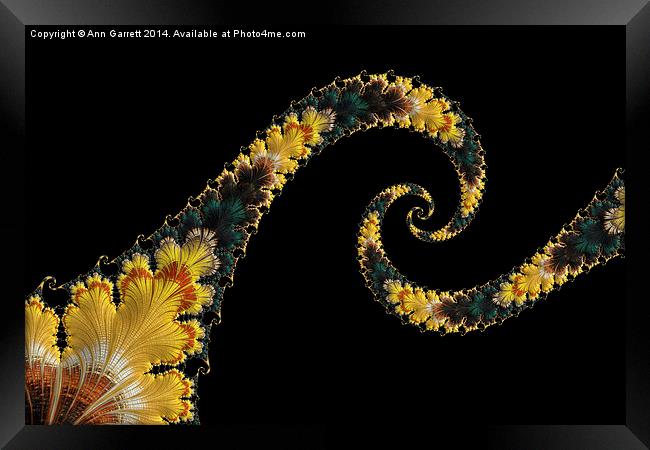 Yellow Spirals - A Fractal Abstract Framed Print by Ann Garrett