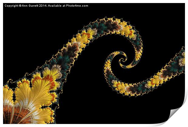 Yellow Spirals - A Fractal Abstract Print by Ann Garrett