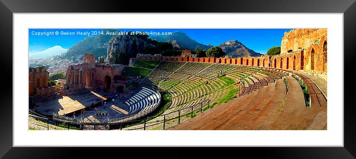 Greek Roman Amphitheatre Taormina Framed Mounted Print by Gwion Healy