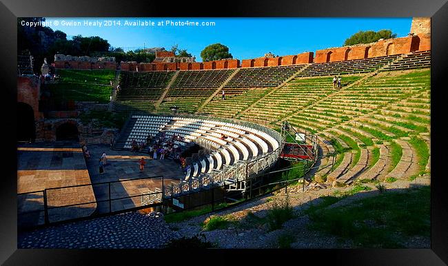Amphitheatre Taormina Framed Print by Gwion Healy