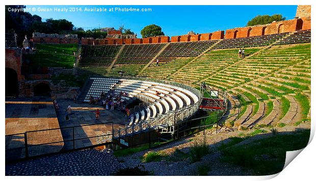 Amphitheatre Taormina Print by Gwion Healy